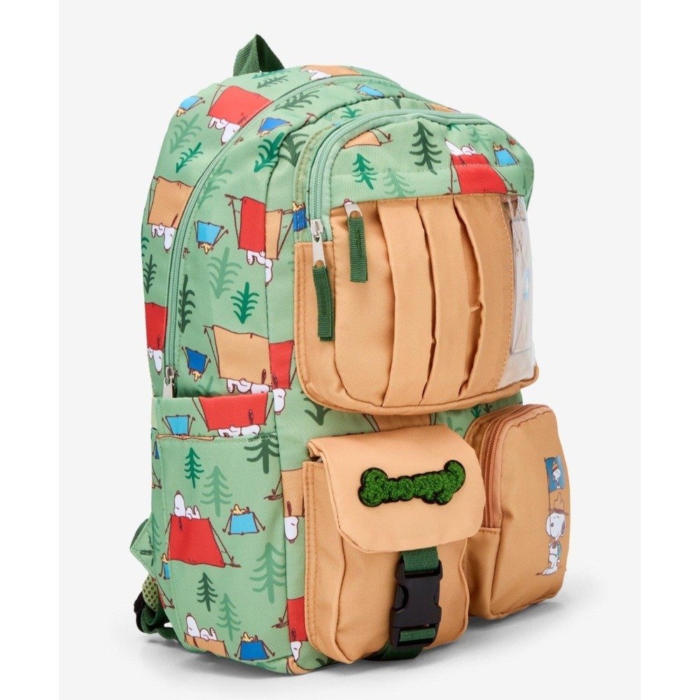 NEW! Exclusive Peanuts Snoopy Beagle Scouts Camping Multi-Pocket Backpack